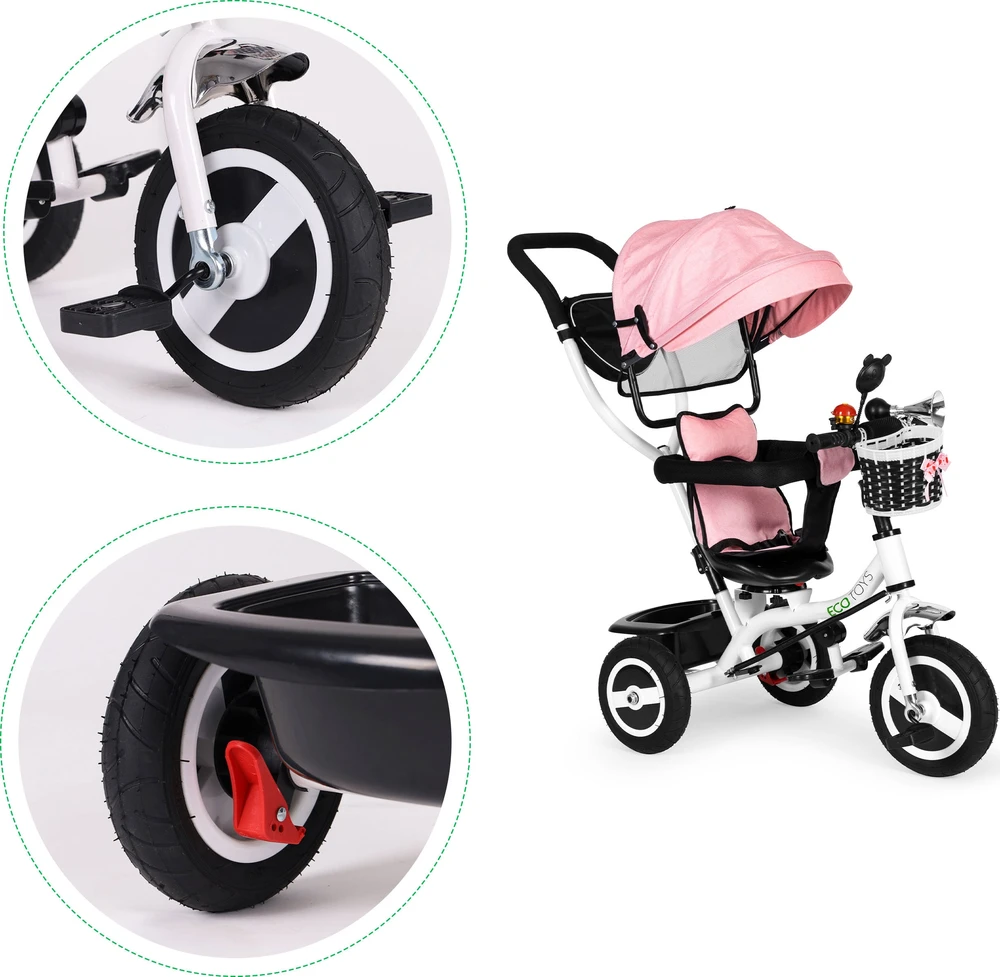 Ecotoys Triratukas Eco Toys, rožinis