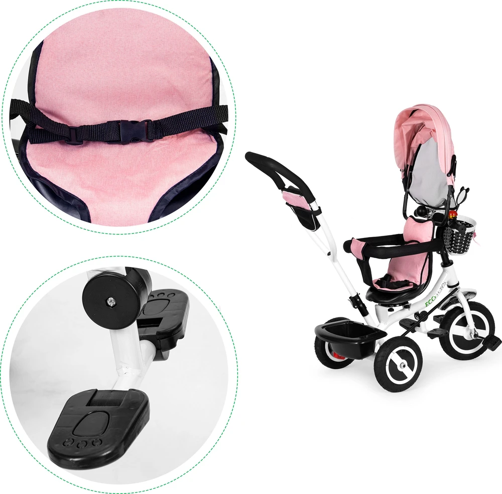 Ecotoys Triratukas Eco Toys, rožinis