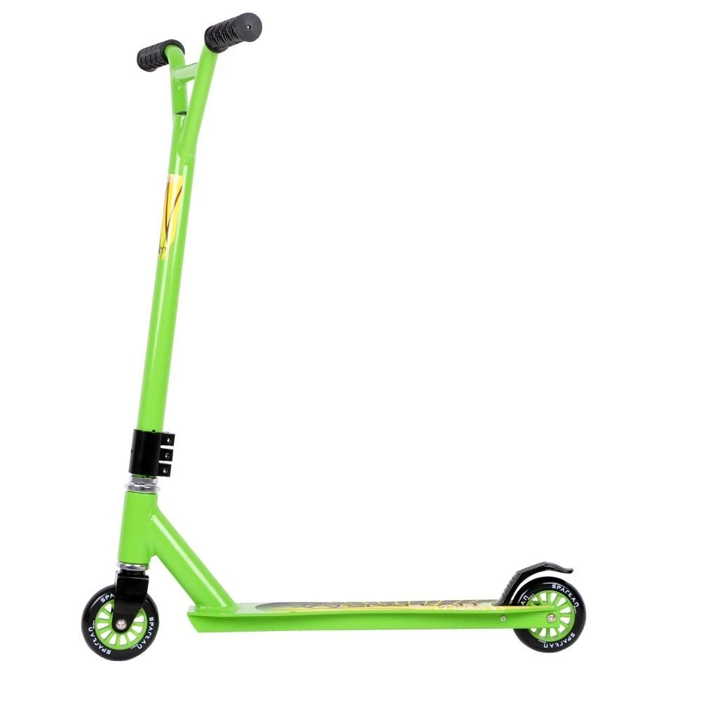 Triukinis paspirtukas su guoliais ABEC-7 Spartan Stunt (100 mm ratai) - Žalias