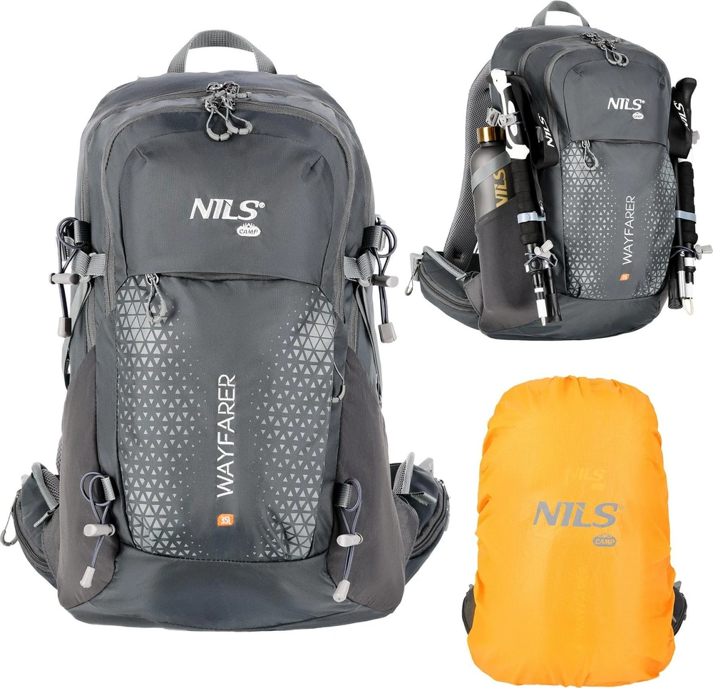 Nils Extreme Turistinė kuprinė NC1925 Wayfarer 35 l, pilka, Nils Camp