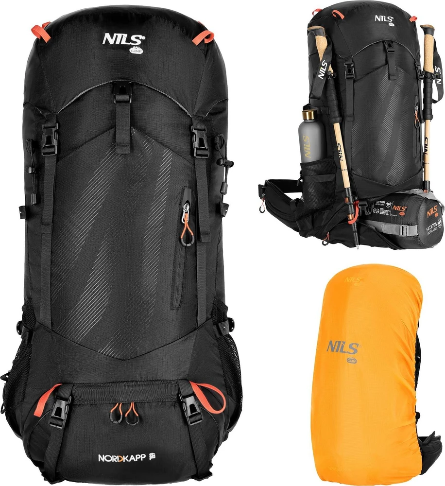 Nils Extreme Turistinė kuprinė NC1992 NORDKAPP 65 l juoda NILS CAMP