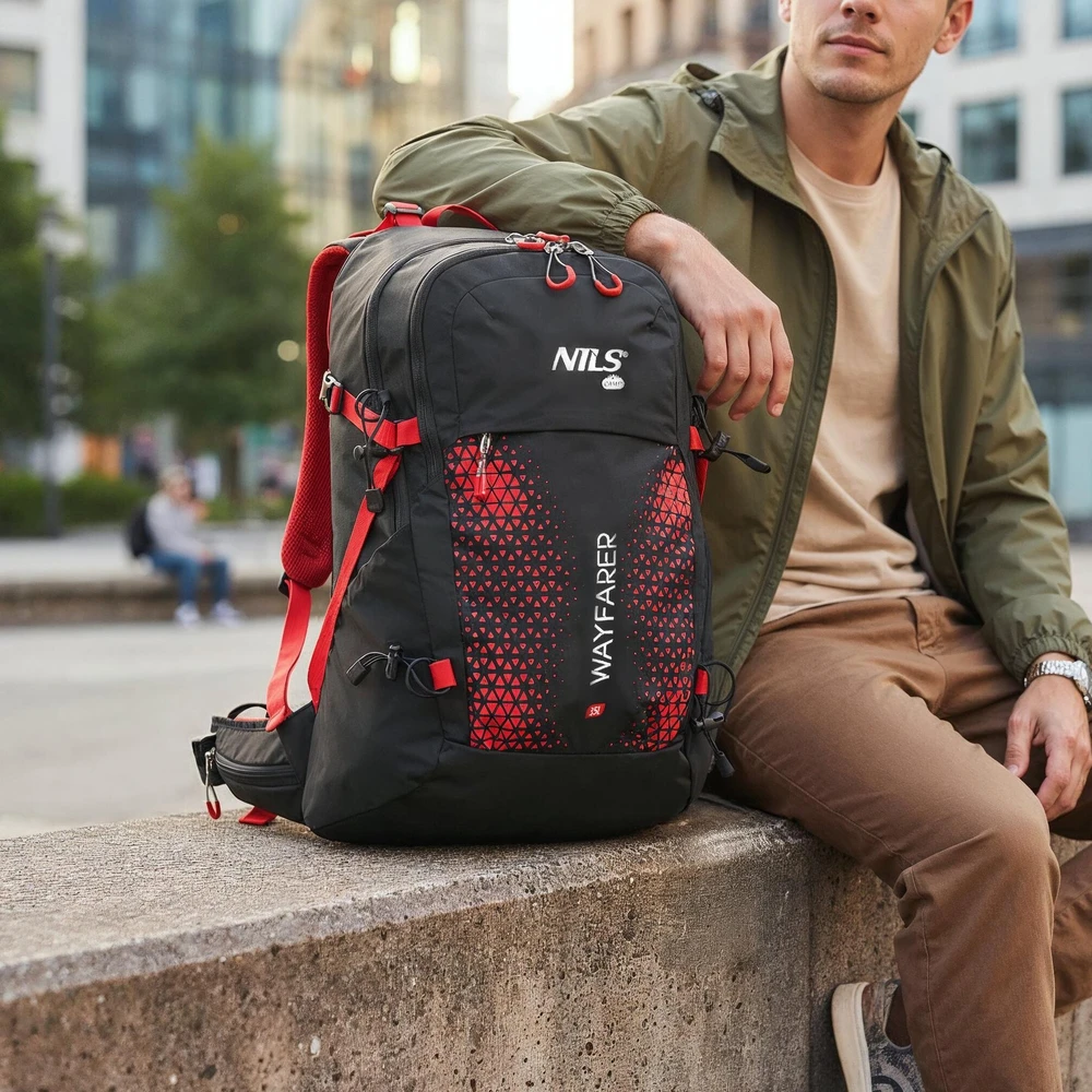 Turistinė kuprinė Nils Camp Wayfarer NC1925, raudona, 35 l
