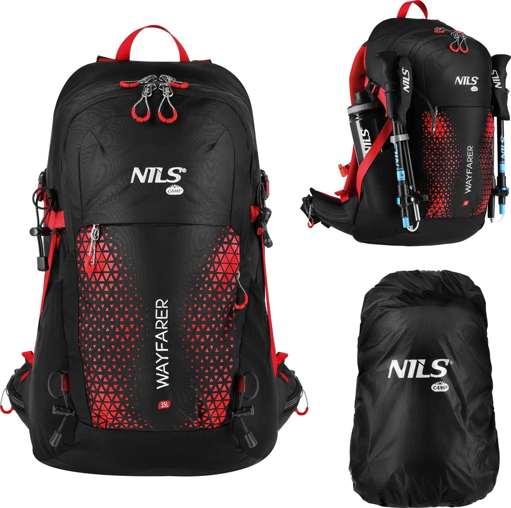 Turistinė kuprinė Nils Camp Wayfarer NC1925, raudona, 35 l