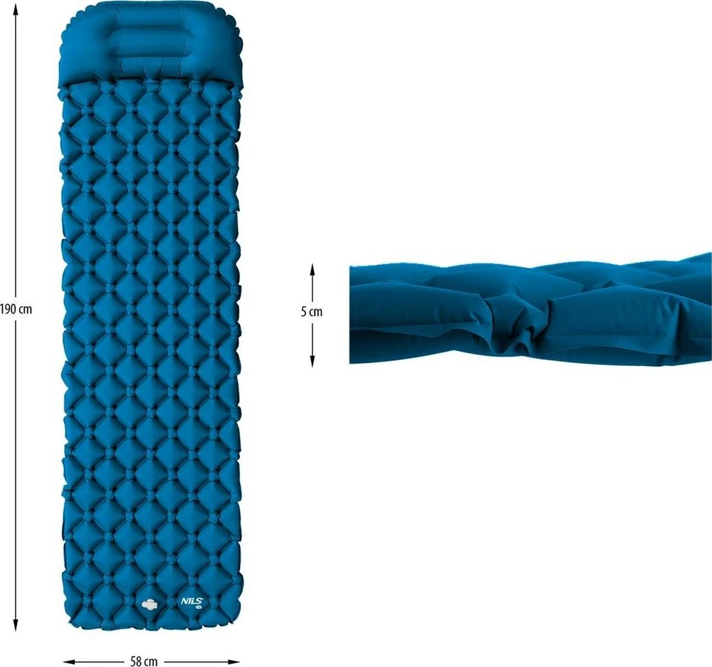 Nils Extreme Turistinis kilimėlis su pompa NC4006 Turquoise NILS Camp