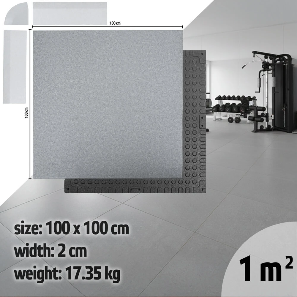 Tvirtas grindų kilimėlis inSPORTline Luxteko Waffle 100 x 100 x 2 cm