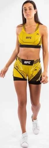 UFC Venum Authentic Fight Night moteriški MMA šortai, siauras kirpimas, geltoni