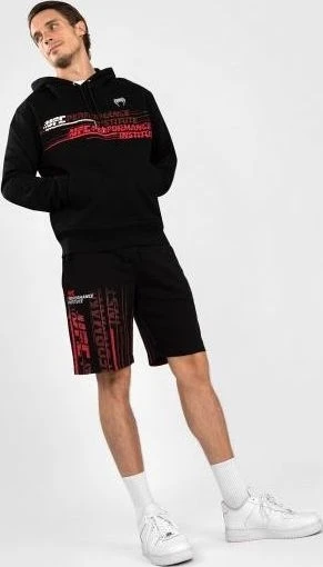 Vyriškas džemperis su gobtuvu UFC Venum Performance Institute 2.0, juodas/raudonas