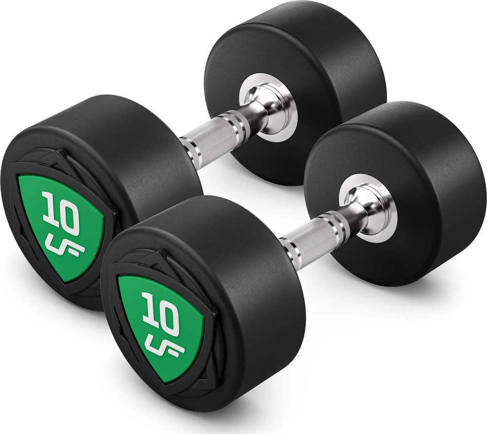 UpForm poliuretaninių hantelių rinkinys 1–10 kg (žingsnis 1kg), 110 kg