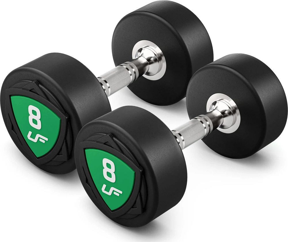 UpForm poliuretaninių hantelių rinkinys 1–10 kg (žingsnis 1kg), 110 kg