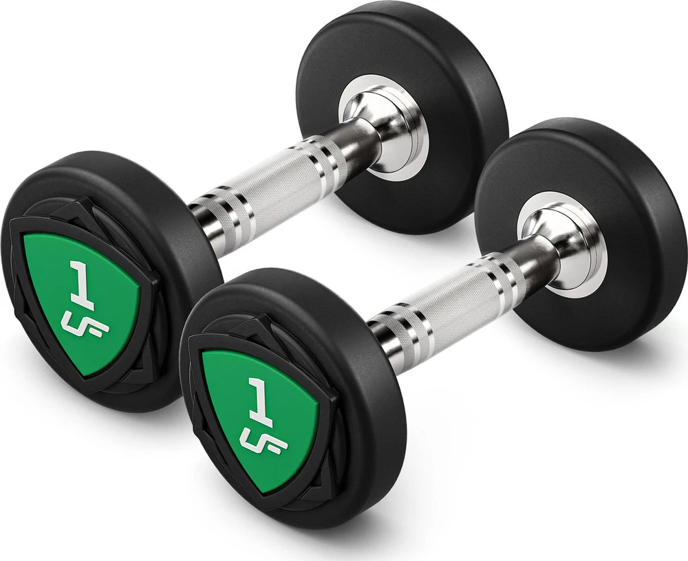 UpForm poliuretaninių hantelių rinkinys 1–10 kg (žingsnis 1kg), 110 kg