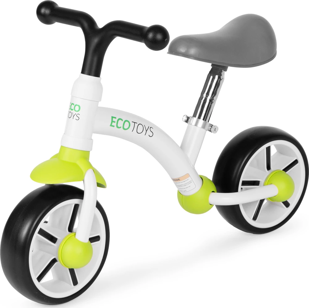 Vaikiškas balansinis dviratis EVA ratais ir reguliuojama sėdyne, žalias ECOTOYS