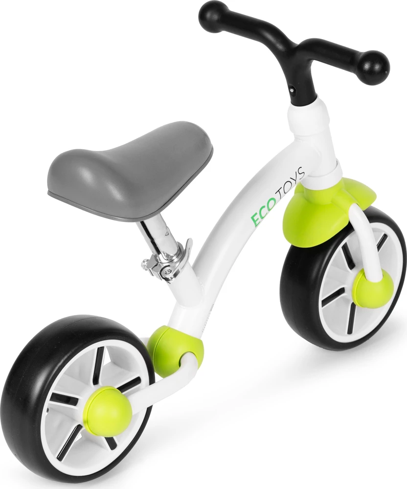 Vaikiškas balansinis dviratis EVA ratais ir reguliuojama sėdyne, žalias ECOTOYS