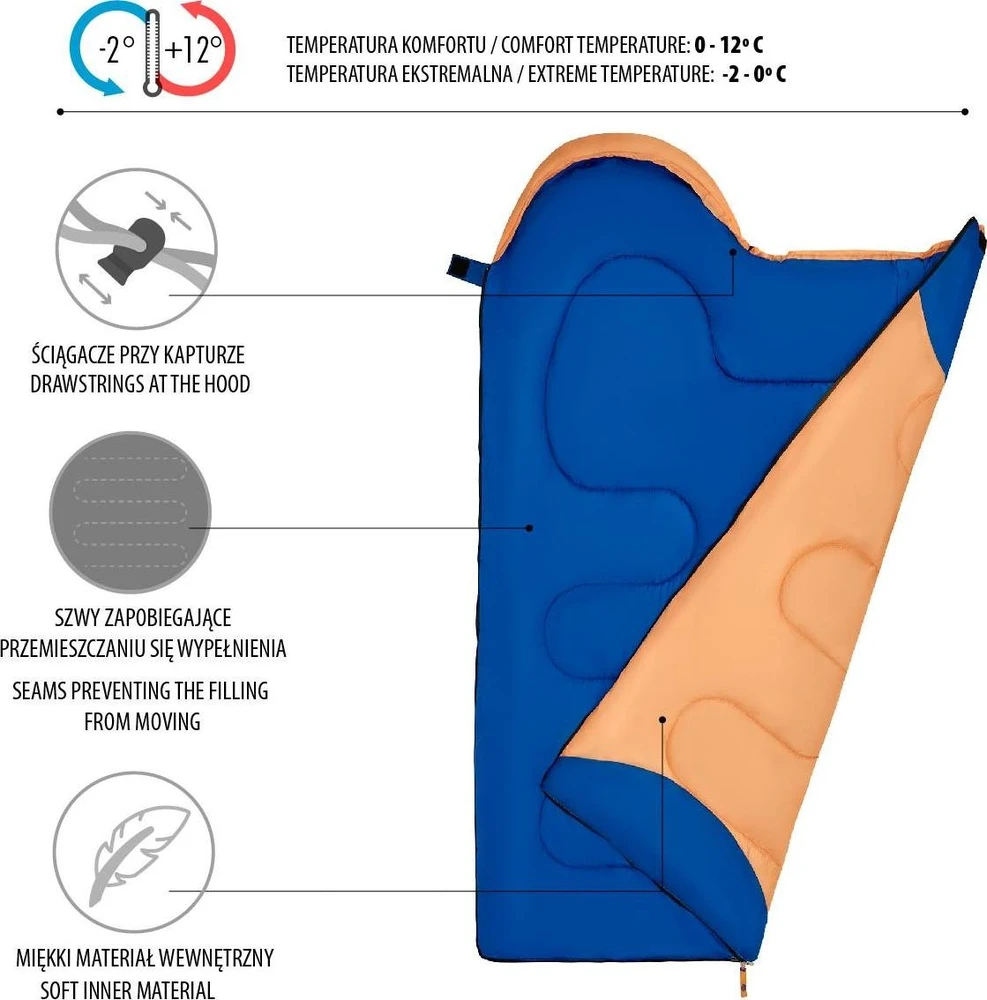 NC2007 Oranžinis SLEEPING BAG JUNIOR NILS CAMP