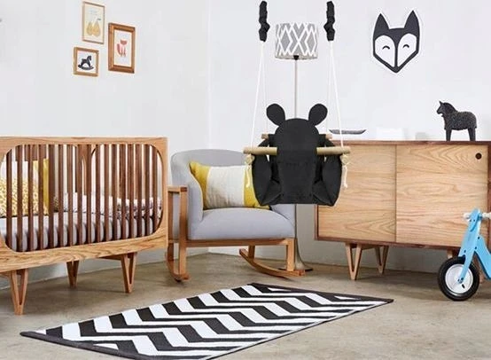 Kūdikio sūpynės su medine konstrukcija Ecotoys Mouse