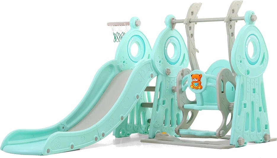 Children’s Slide w/ Swing & Basketball Hoop 4-in-1 inSPORTline Swingslide