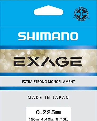 Valas Shimano Exage, 150m, 0.225mm, 4.4kg, pilkas