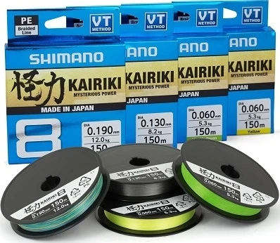 Valas Shimano Kairiki 8 Mantis Žalias, 150 m, 0,20 mm, 17,1kg