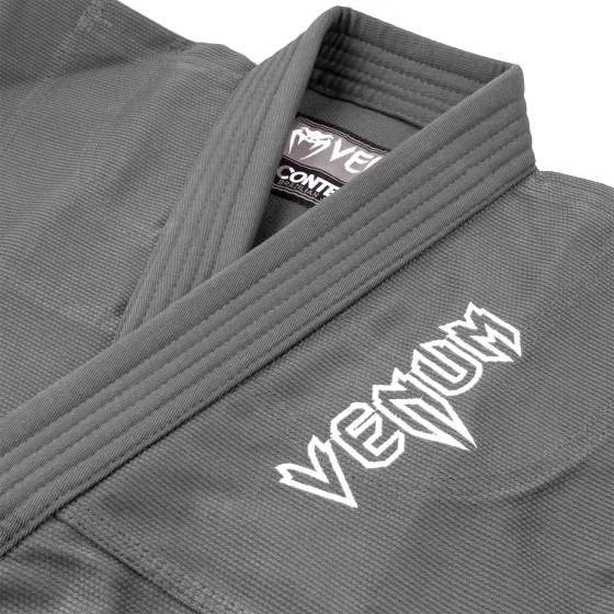 BJJ kimono Venum Contender Kids su baltu diržu, pilkas