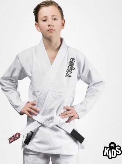 Venum Contender vaikiškas BJJ kimono (su nemokamu baltu diržu) – baltas