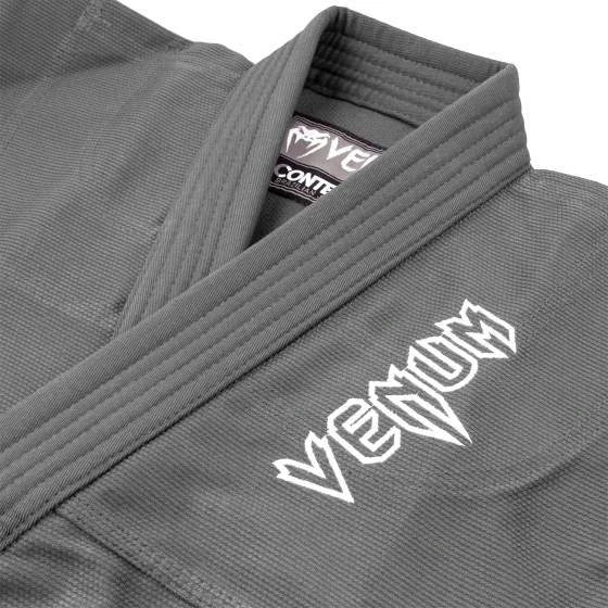 BJJ kimono Venum Contender Kids su baltu diržu, pilkas
