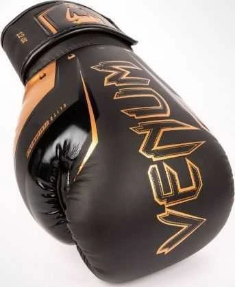 Venum Elite Evo bokso pirštinės, juodos/bronzinės