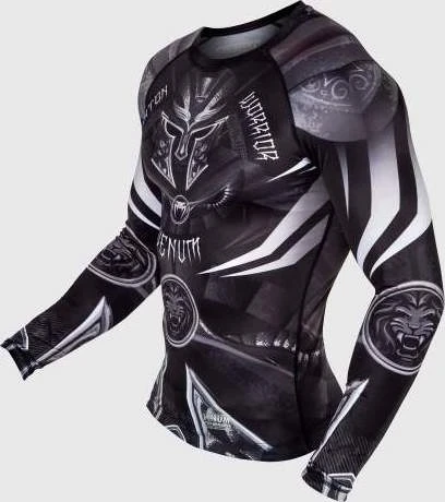 Marškinėliai Venum Gladiator 3.0 Rashguard ilgomis rankovėmis, juodi/balti