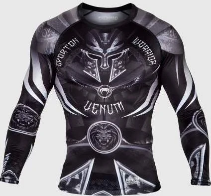 Marškinėliai Venum Gladiator 3.0 Rashguard ilgomis rankovėmis, juodi/balti
