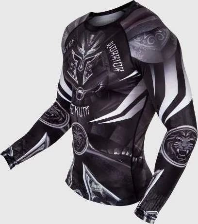 Marškinėliai Venum Gladiator 3.0 Rashguard ilgomis rankovėmis, juodi/balti