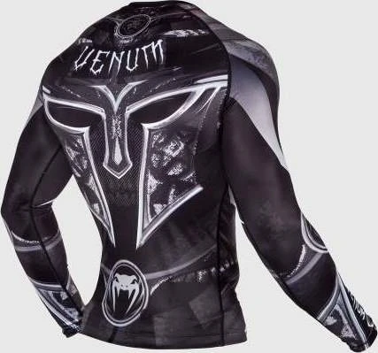 Marškinėliai Venum Gladiator 3.0 Rashguard ilgomis rankovėmis, juodi/balti