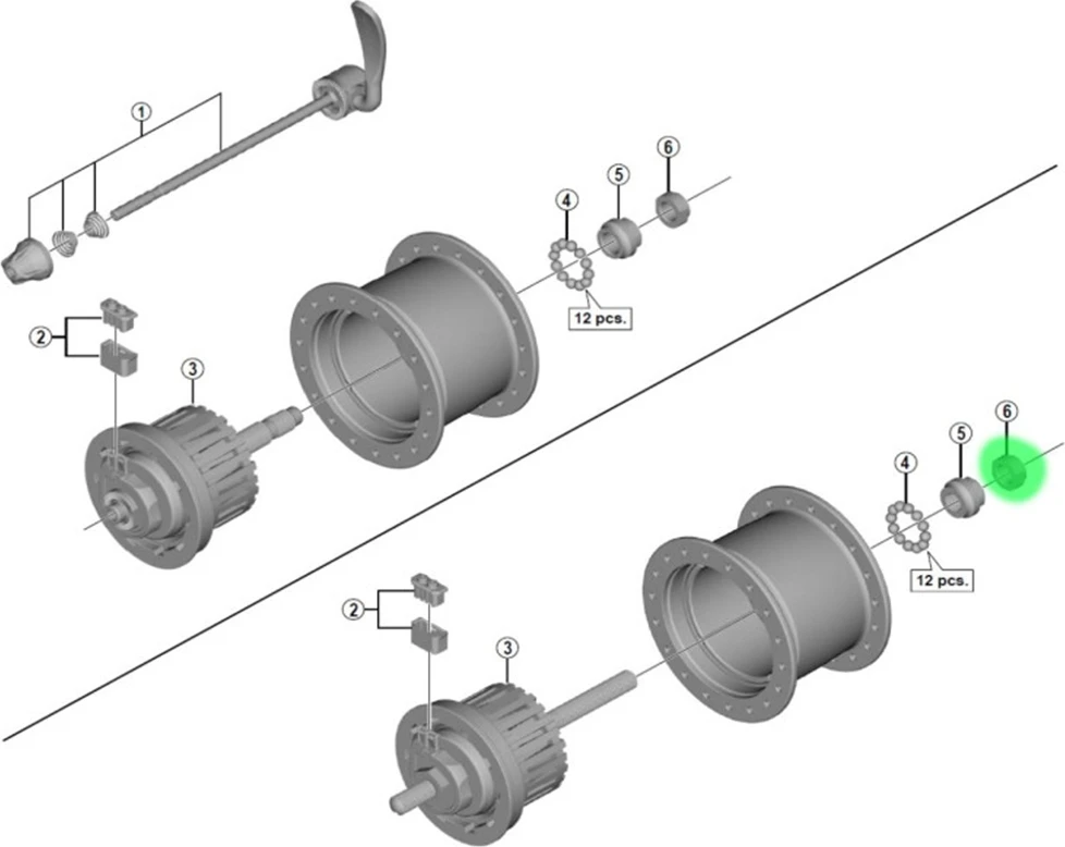 Veržlė priekinei stebulei Shimano HB-IM40 (M9x7.1 mm) (kairė)