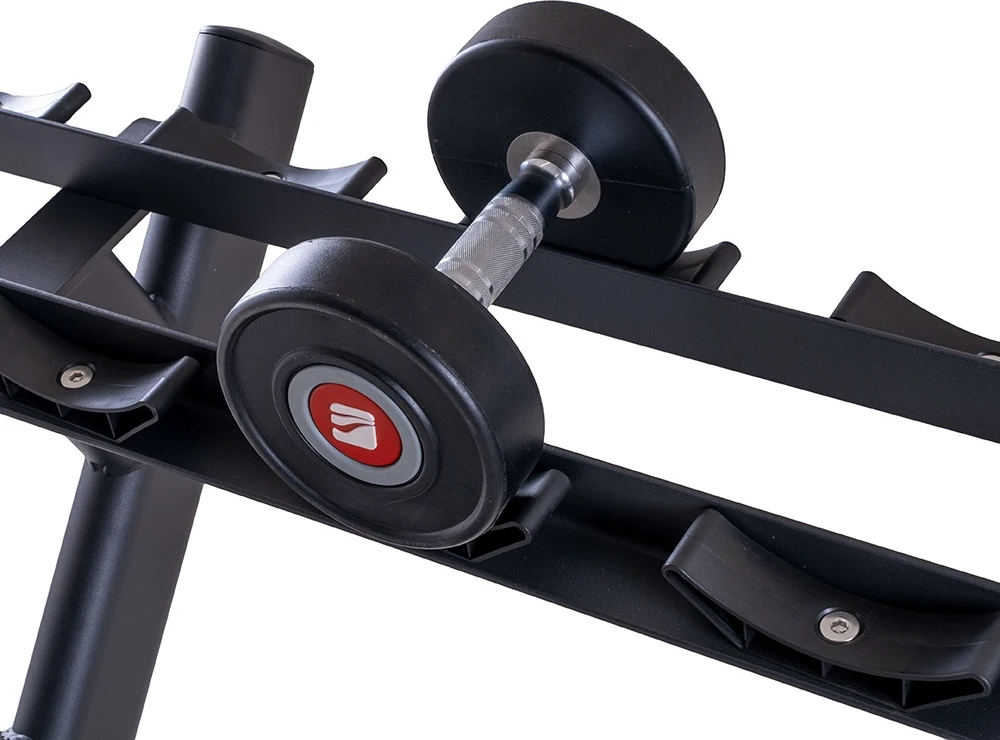 Trijų lentynų viengubų hantelių stovas inSPORTline GymRack III