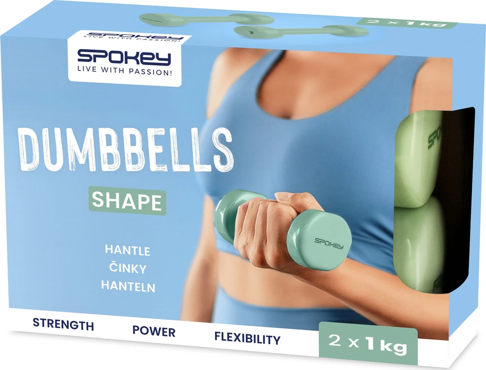 Vinilinių hantelių rinkinys Spokey SHAPE 2x 1kg