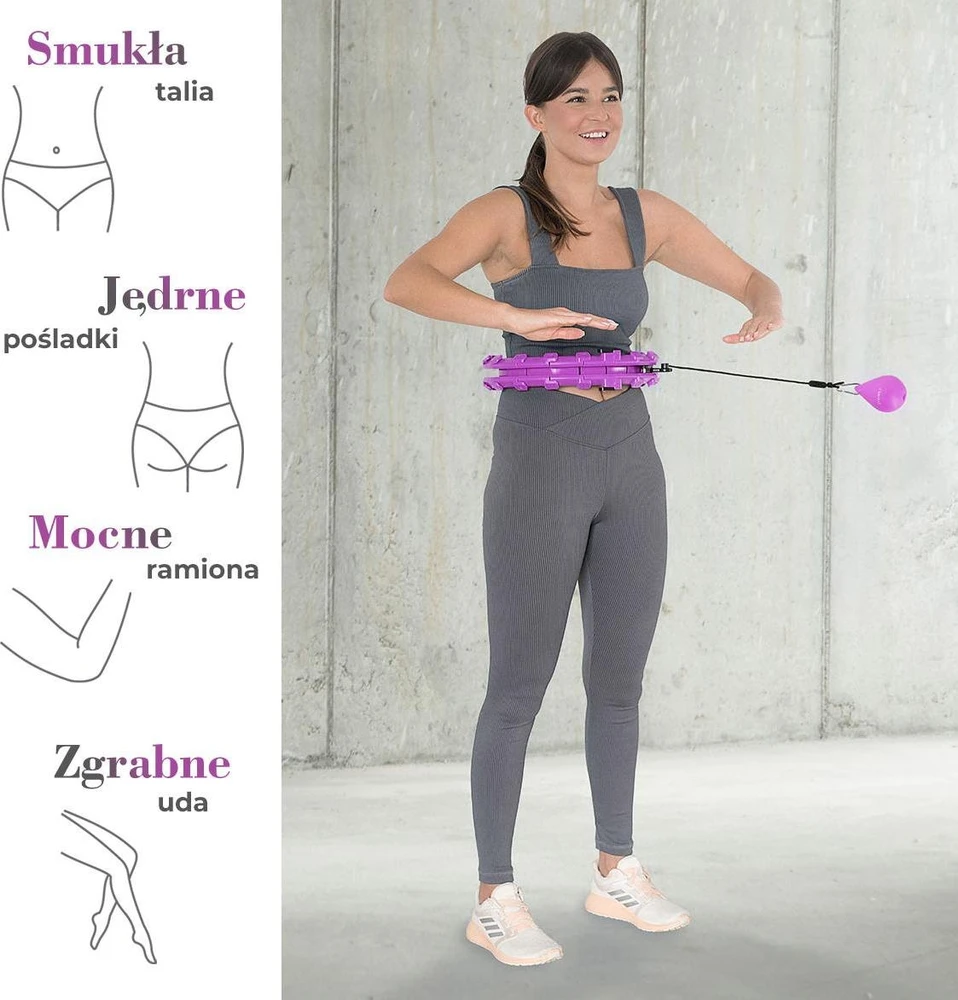 HHW12 PLUS SIZE VIOLET HULA HOOP WITH WEIGHT HMS