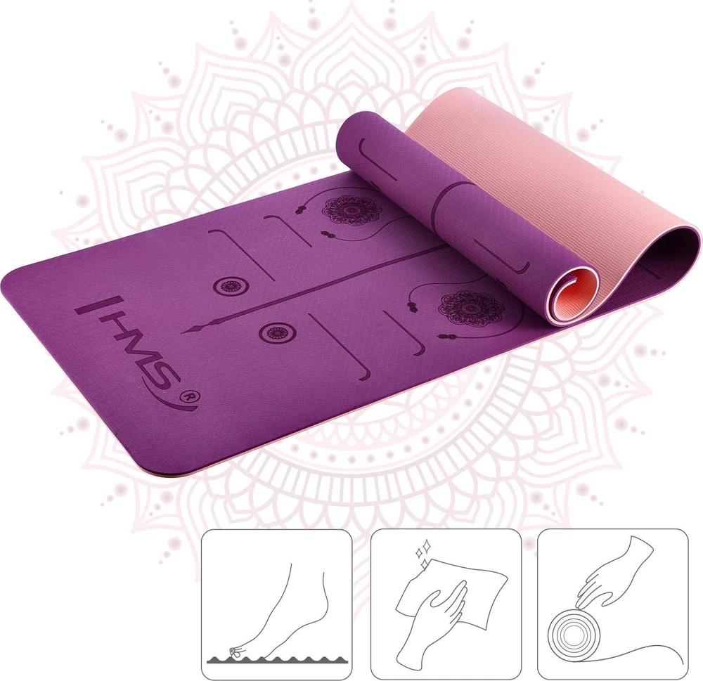 Violetinis TPE jogos kilimėlis YM10 HMS