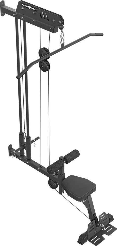 Viršutinės ir apatinės sienelės traukos su sėdyne ir atramomis kojoms MS-W104 2.0 - Marbo Sport