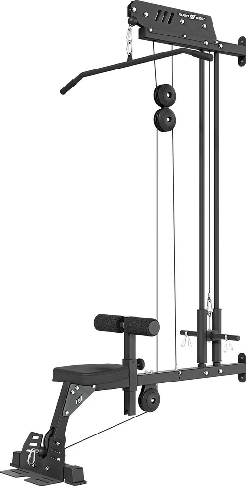 Viršutinės ir apatinės sienelės traukos su sėdyne ir atramomis kojoms MS-W104 2.0 - Marbo Sport