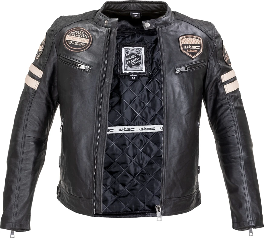 Vyriška moto striukė Jacket W-TEC Milano odinė