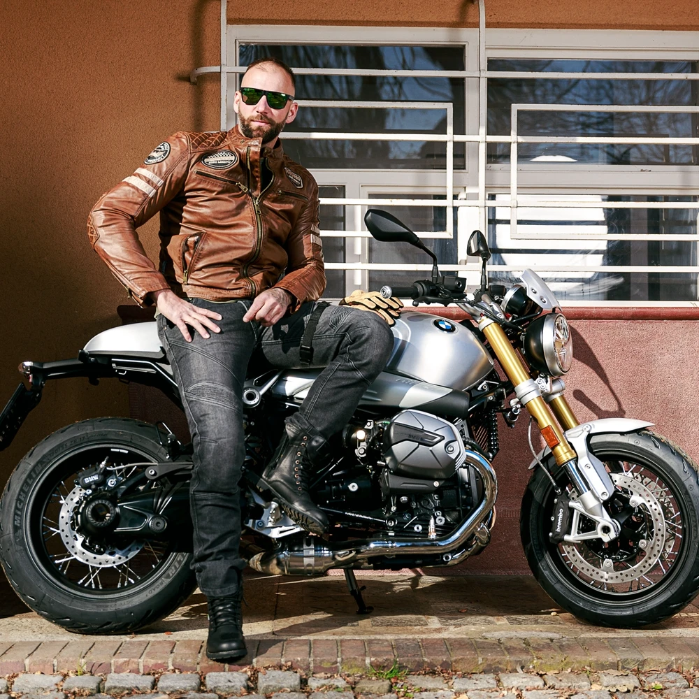 Vyriška moto striukė Jacket W-TEC Milano odinė
