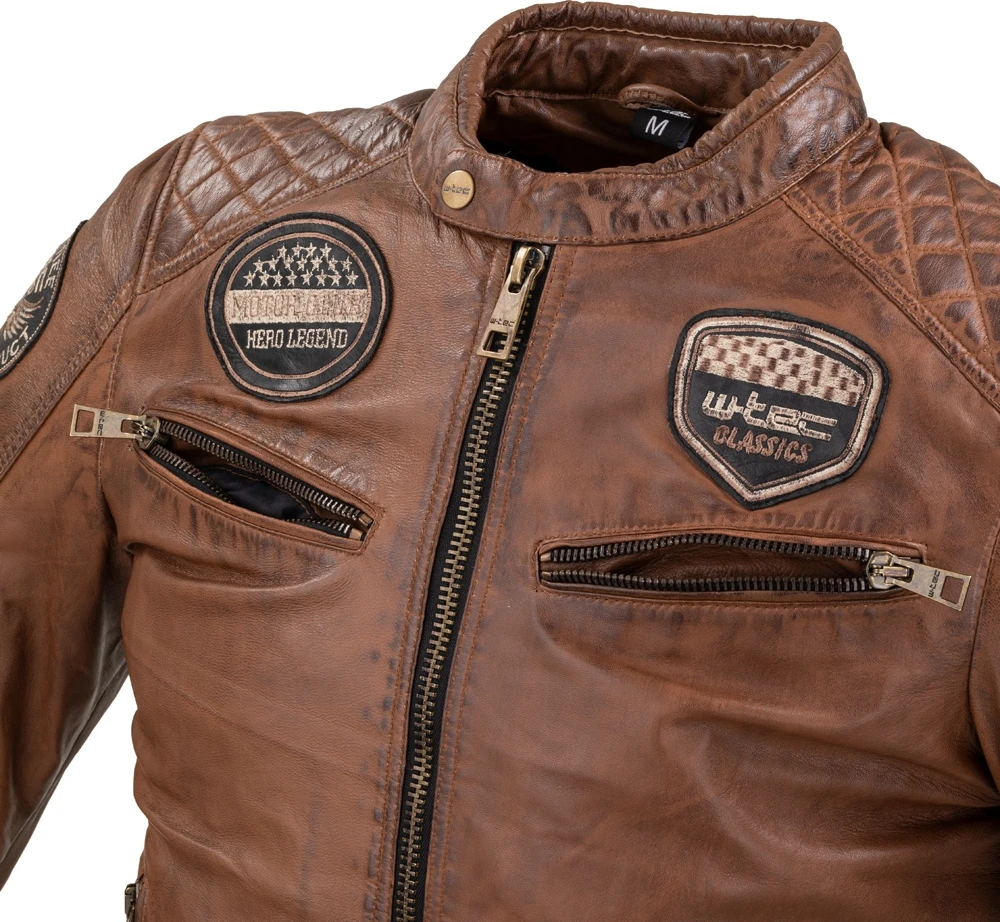 Vyriška moto striukė Jacket W-TEC Milano odinė