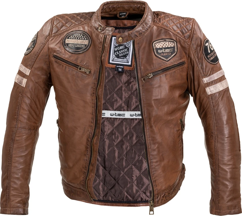 Vyriška moto striukė Jacket W-TEC Milano odinė