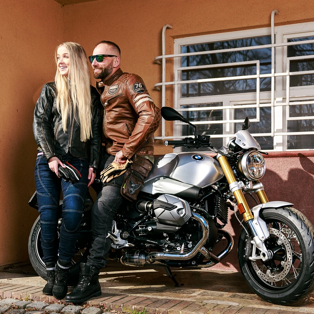 Vyriška moto striukė Jacket W-TEC Milano odinė