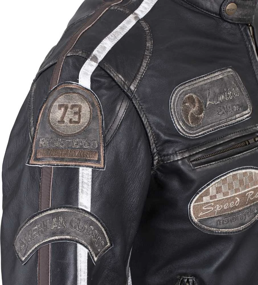Vyriška odinė motociklininko striukė W-TEC Sheawen Vintage