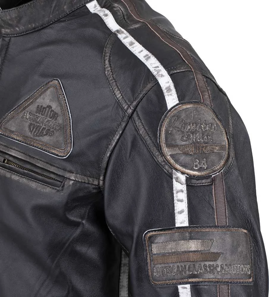Vyriška odinė motociklininko striukė W-TEC Sheawen Vintage