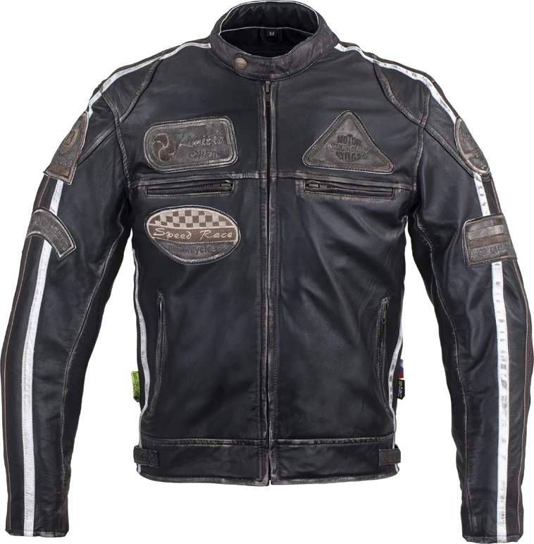 Vyriška odinė motociklininko striukė W-TEC Sheawen Vintage