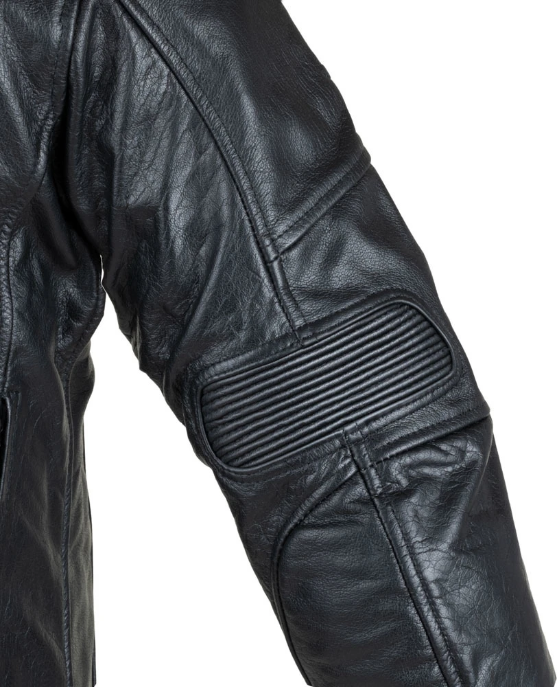 Vyriška odinė motociklininko striukė W-TEC Juodas Heart Wings