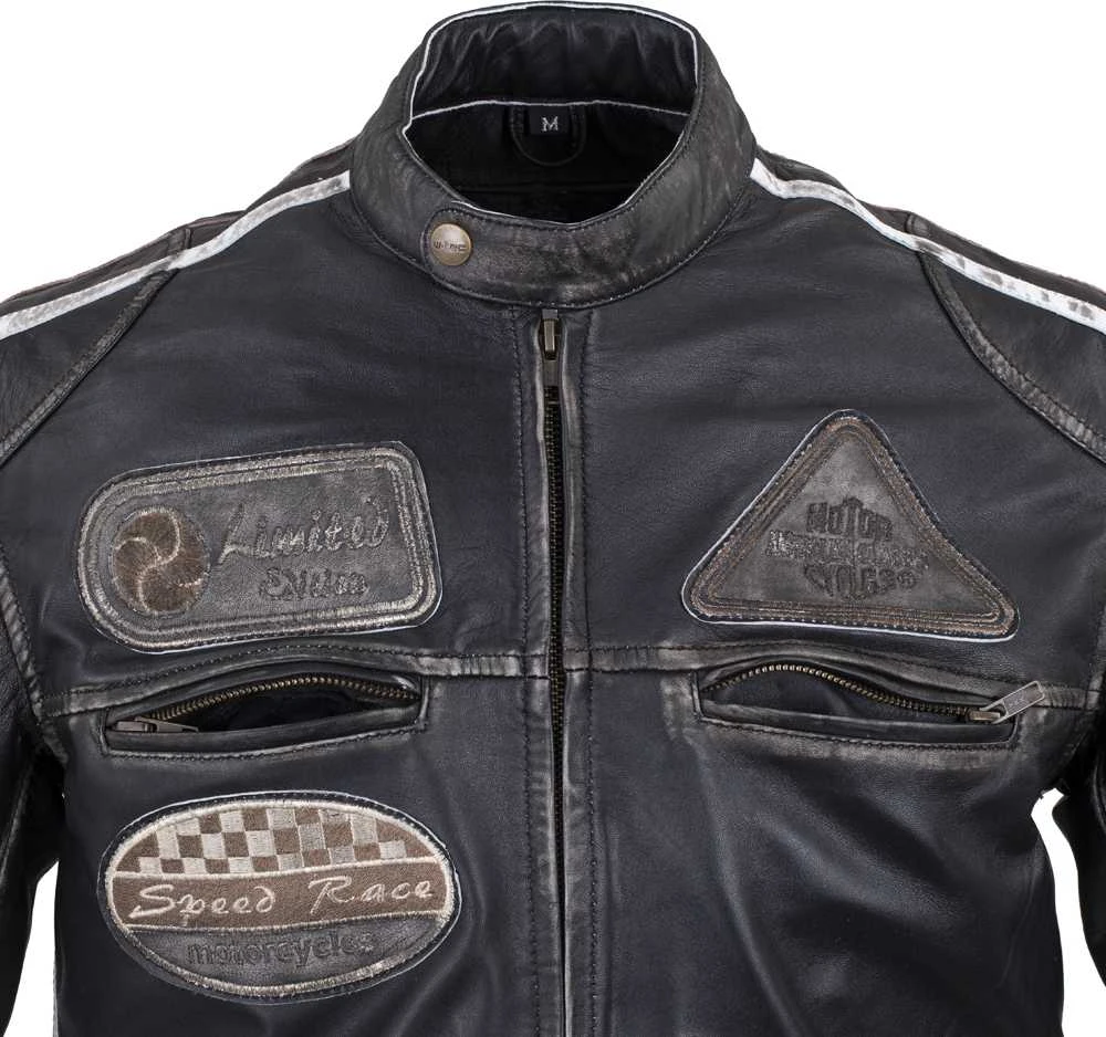 Vyriška odinė motociklininko striukė W-TEC Sheawen Vintage