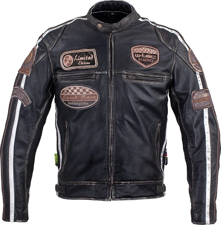 Vyriška odinė motociklininko striukė W-TEC Sheawen Vintage
