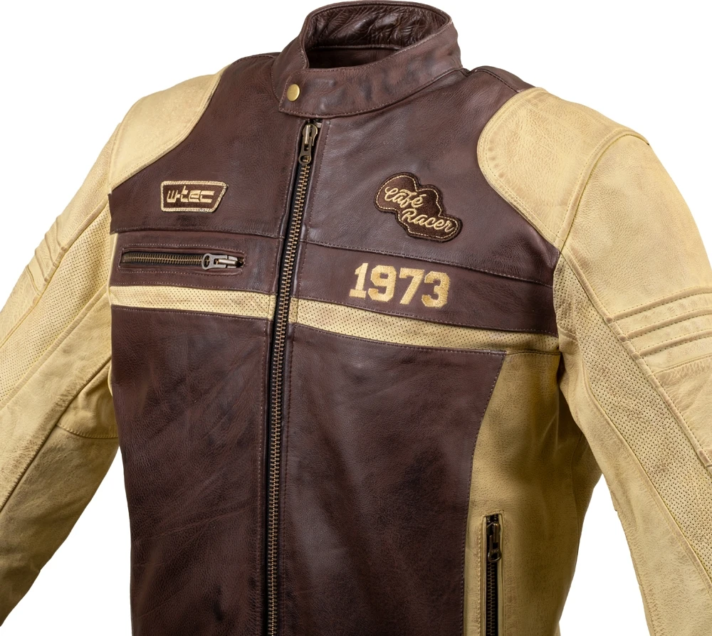 Vyriška odinė motociklo striukė W-TEC Retro