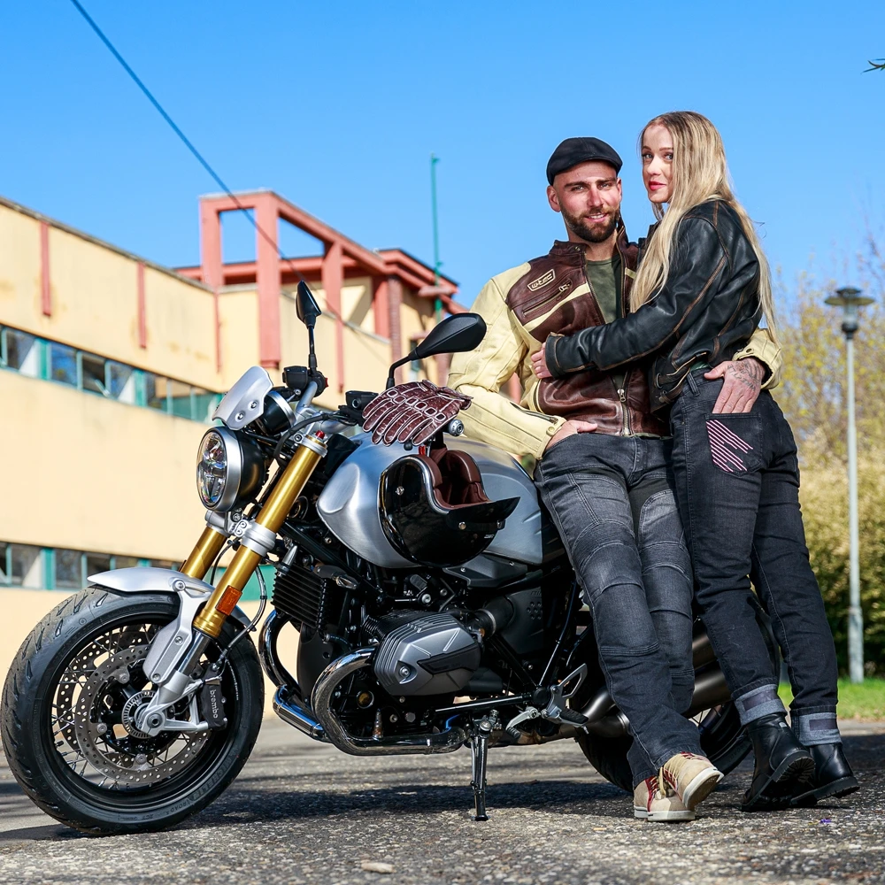 Vyriška odinė motociklo striukė W-TEC Retro