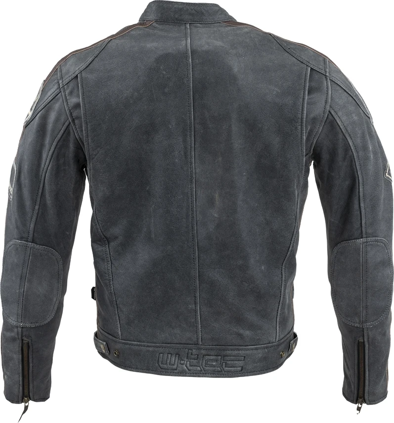 Vyriškas odinis moto švarkas W-TEC Dark Pilkas Vintage
